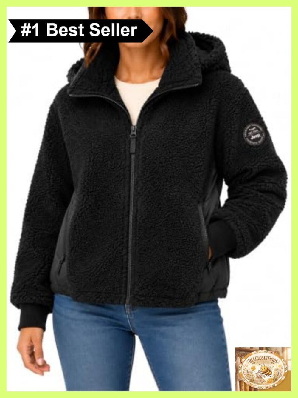 Sherpa Fleece Jacket Heavyweight Insulated Detachable Hood Outdoor Women's